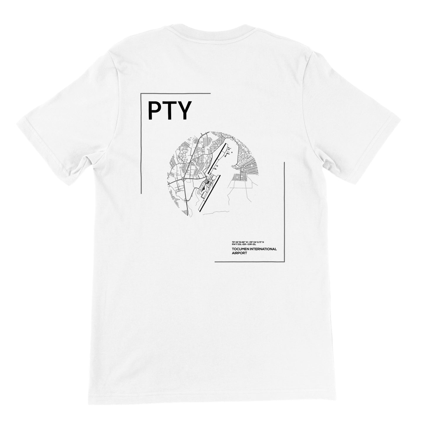 White PTY Airport Diagram T-Shirt Back