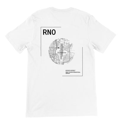 White RNO Airport Diagram T-Shirt Back