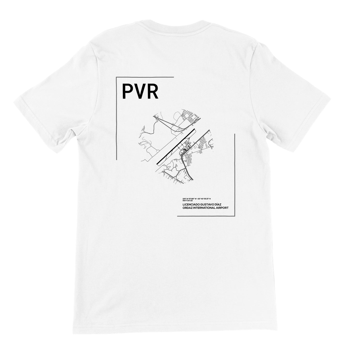 White PVR Airport Diagram T-Shirt Back