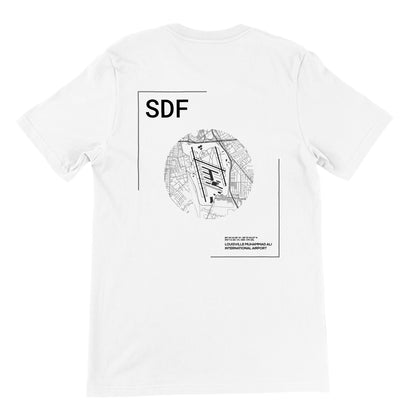 White SDF Airport Diagram T-Shirt Back