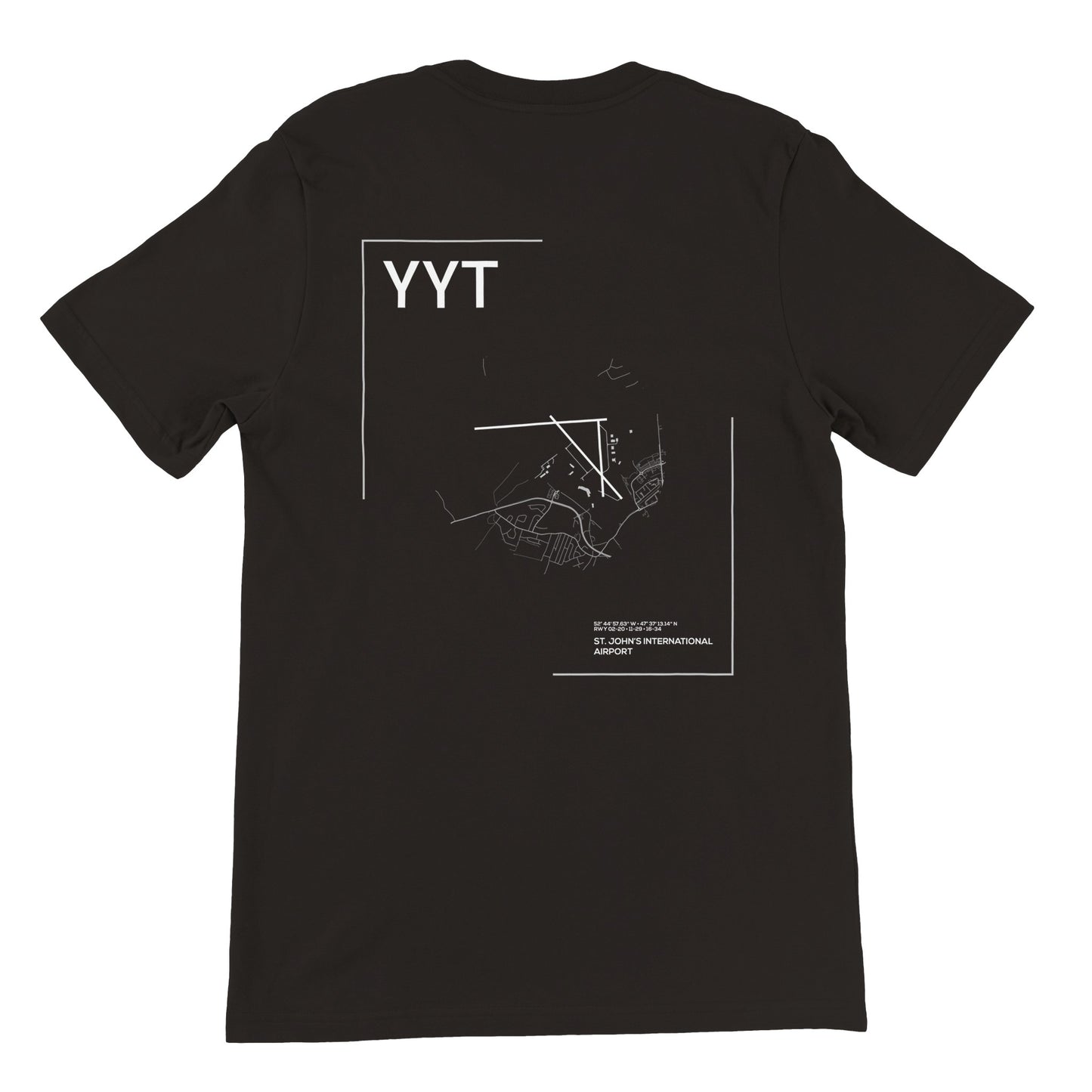 Black YYT Airport Diagram T-Shirt Back