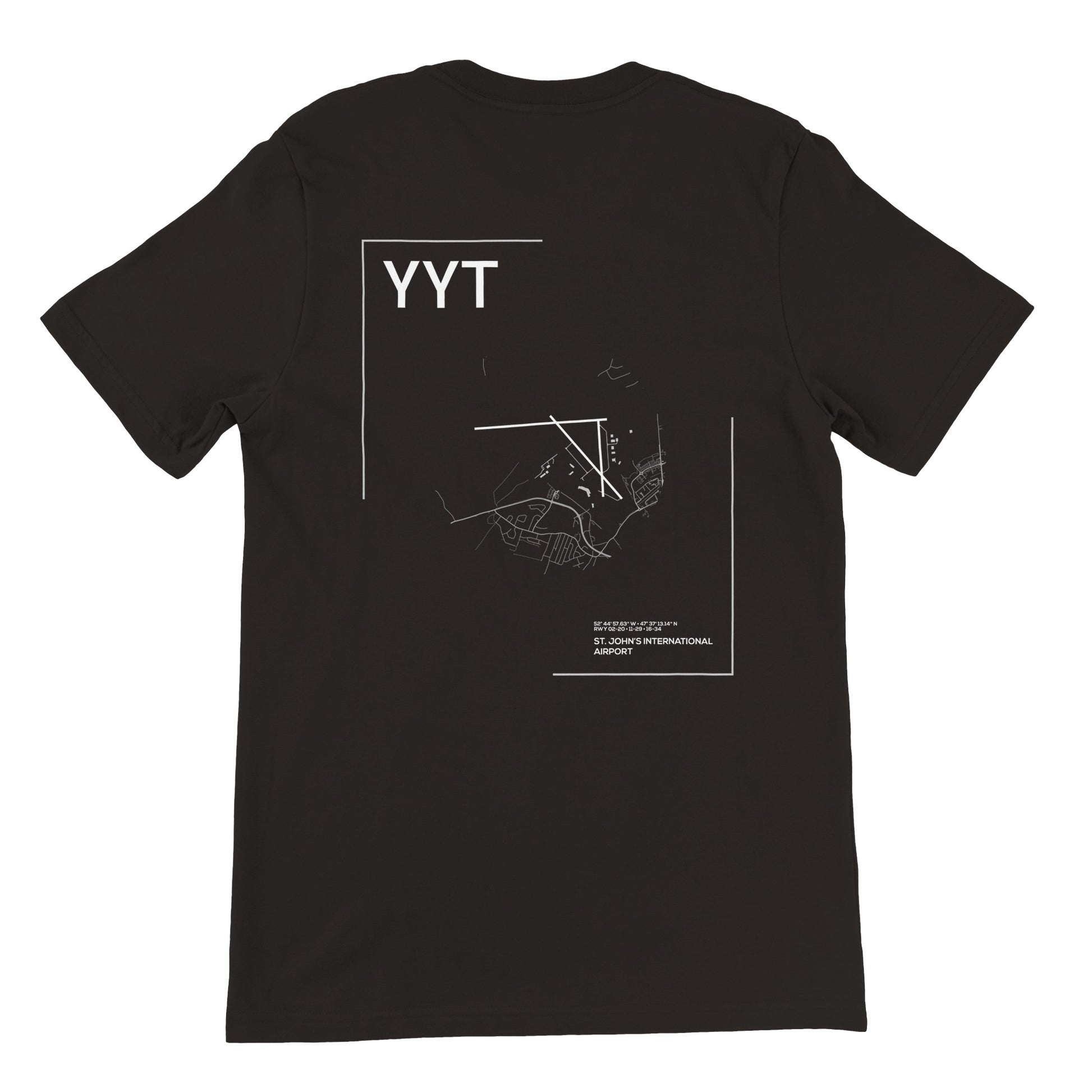 Black YYT Airport Diagram T-Shirt Back