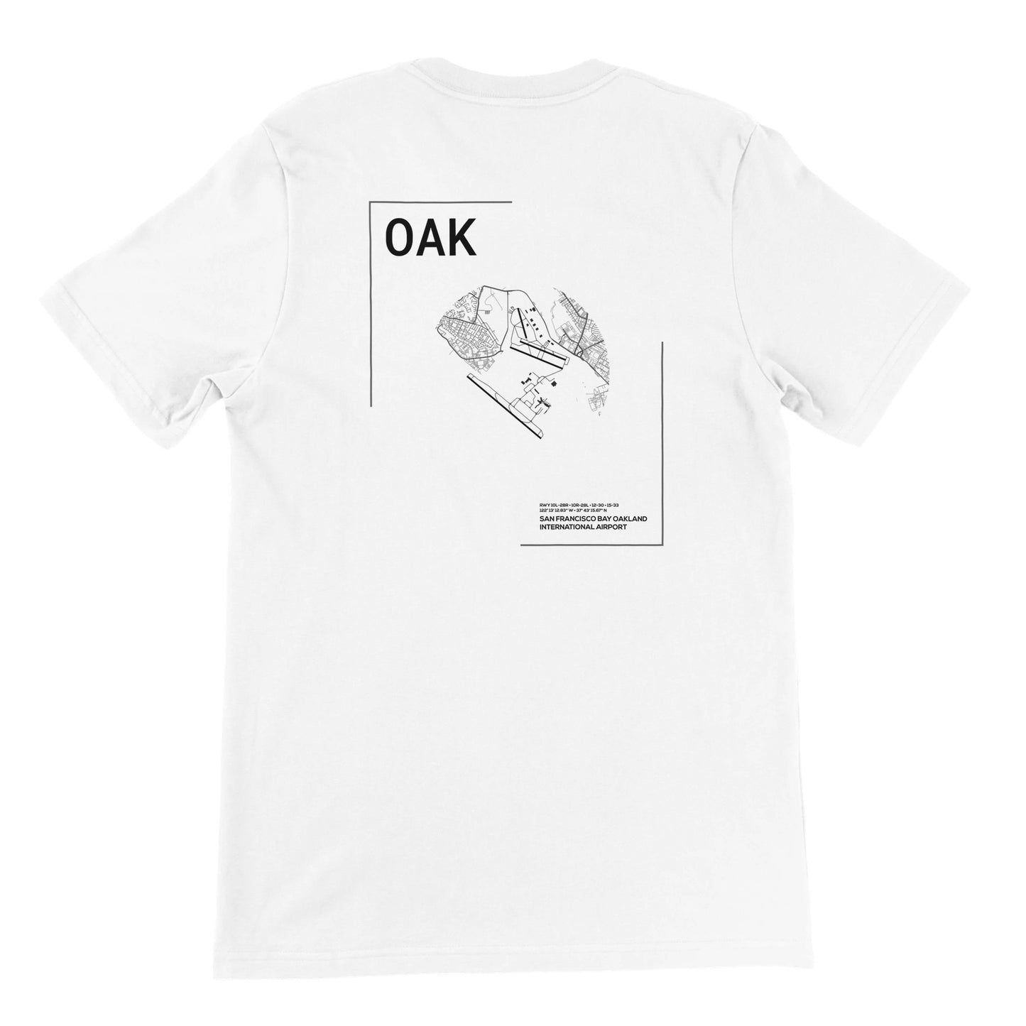 White OAK Airport Diagram T-Shirt Back