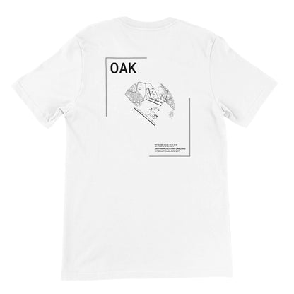 White OAK Airport Diagram T-Shirt Back