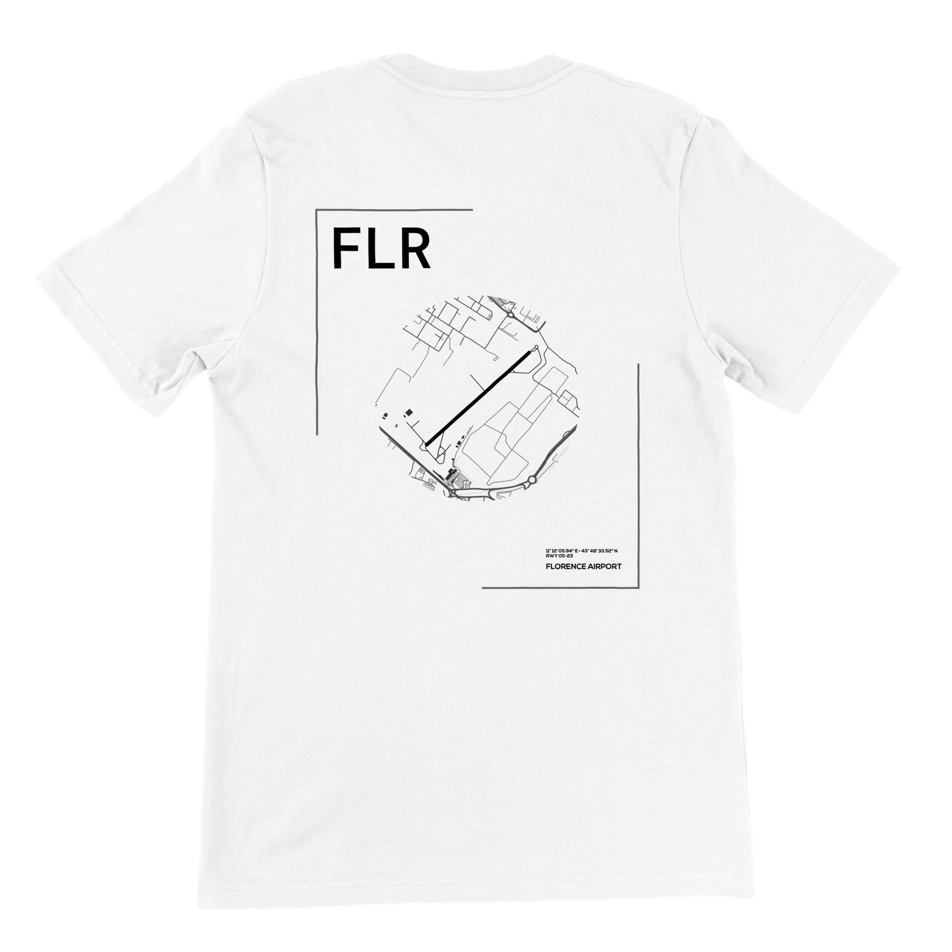 White FLR Airport Diagram T-Shirt Back
