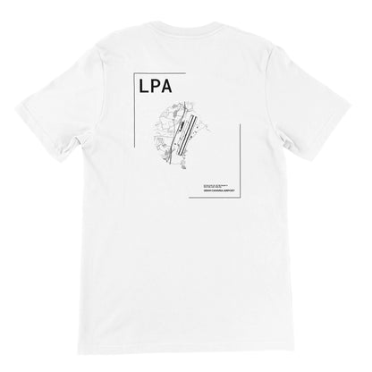 White LPA Airport Diagram T-Shirt Back