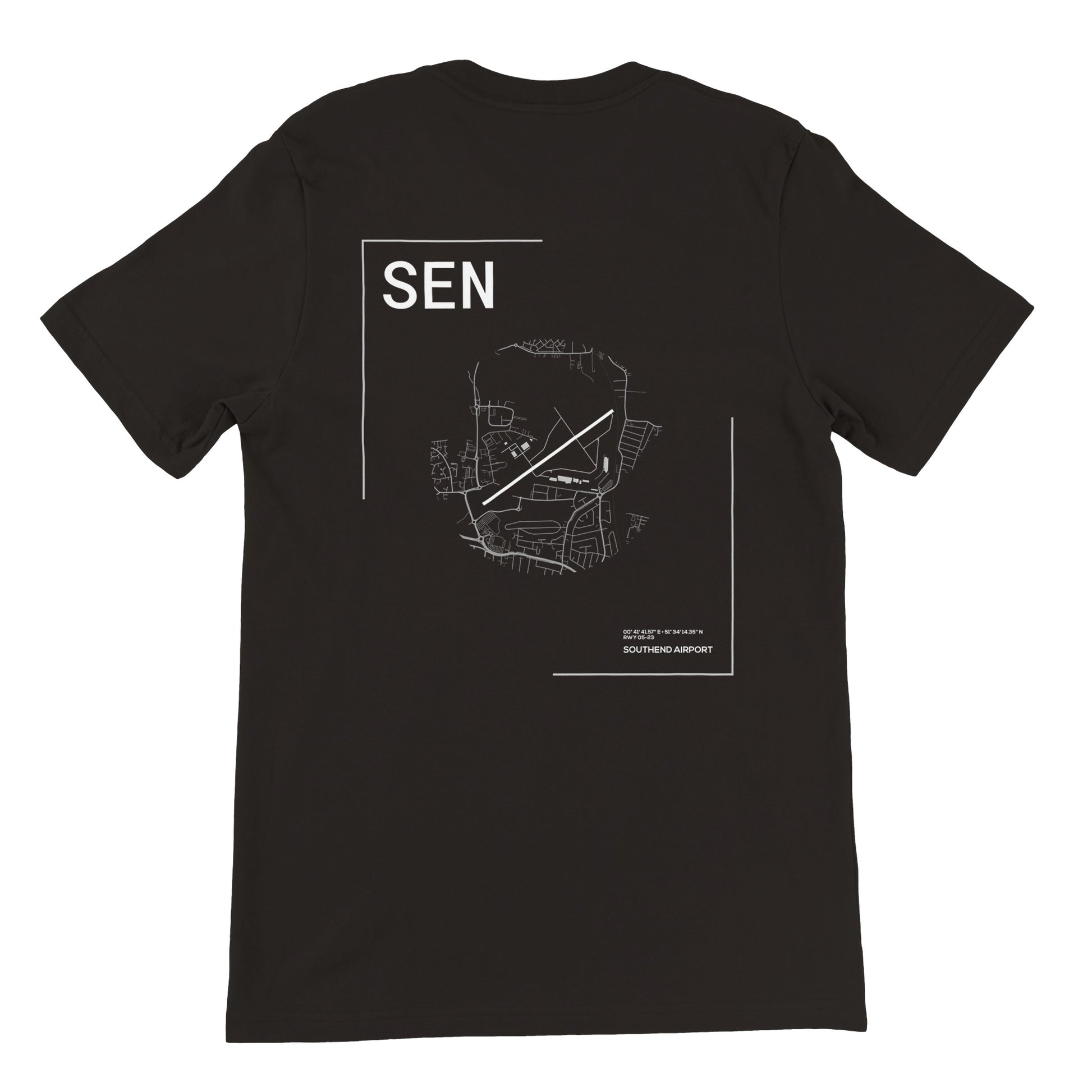 Black SEN Airport Diagram T-Shirt Back