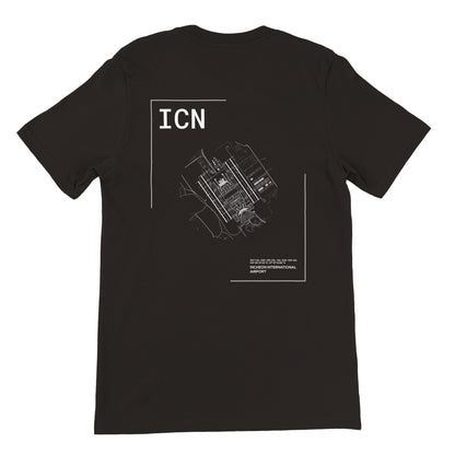Black ICN Airport Diagram T-Shirt Back