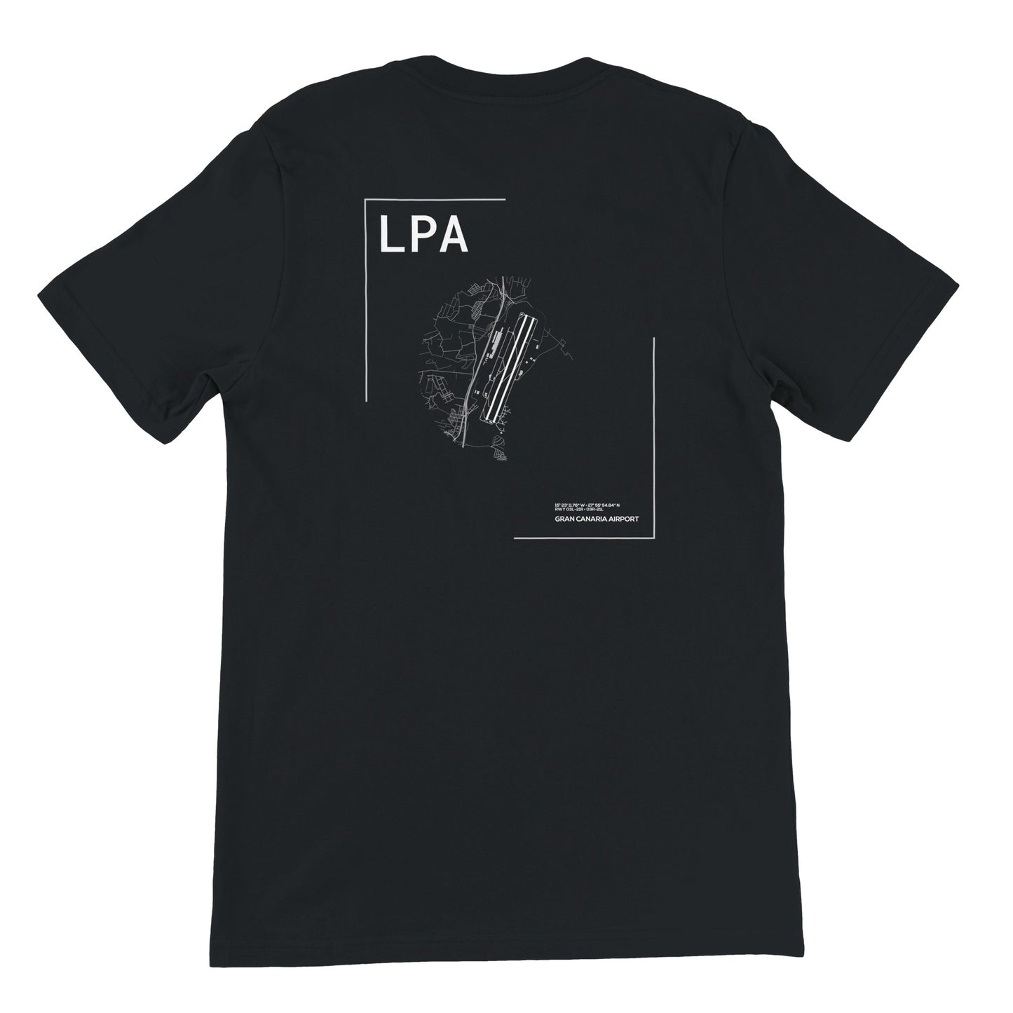 Black LPA Airport Diagram T-Shirt Back