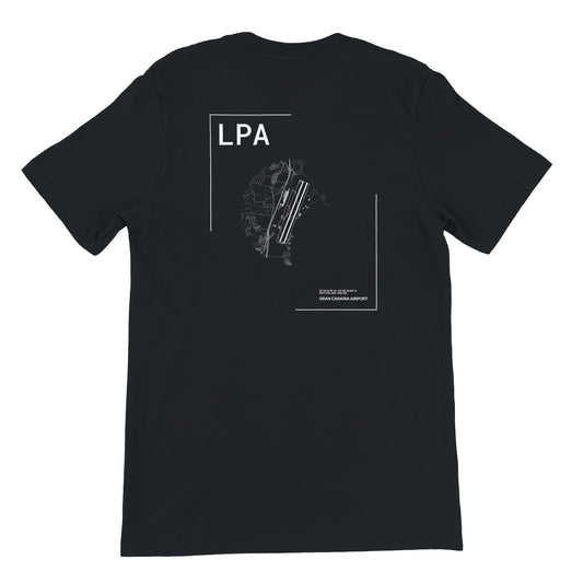 Black LPA Airport Diagram T-Shirt Back