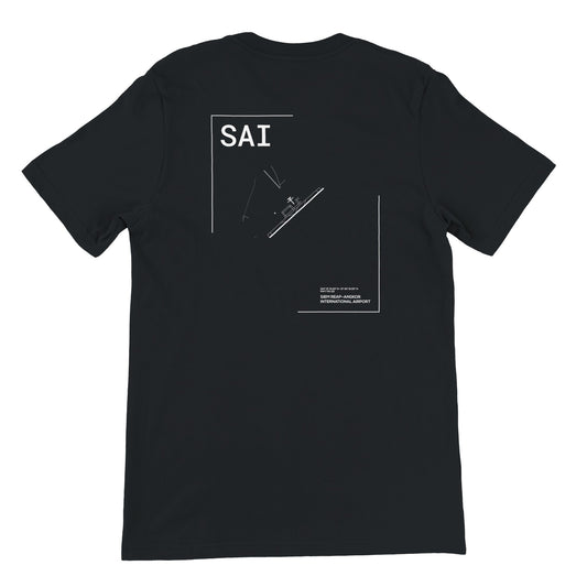 Black SAI Airport Diagram T-Shirt Back