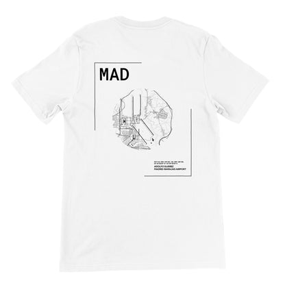 White MAD Airport Diagram T-Shirt Back