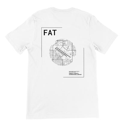 White FAT Airport Diagram T-Shirt Back