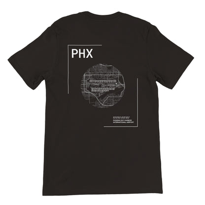 Black PHX Airport Diagram T-Shirt Back