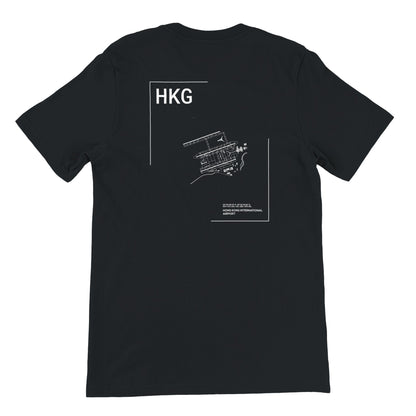 Black HKG Airport Diagram T-Shirt Back