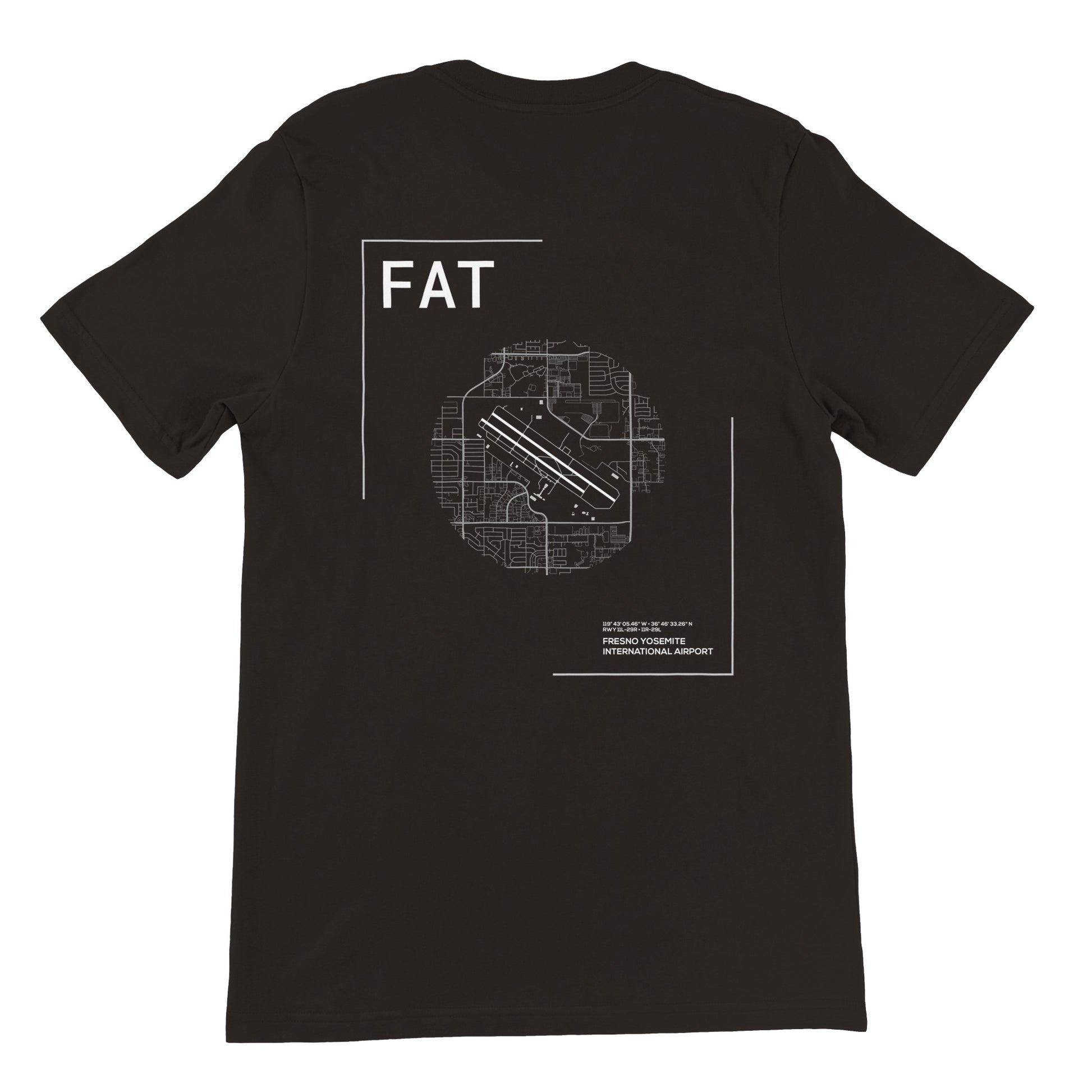Black FAT Airport Diagram T-Shirt Back