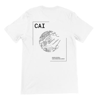 White CAI Airport Diagram T-Shirt Back