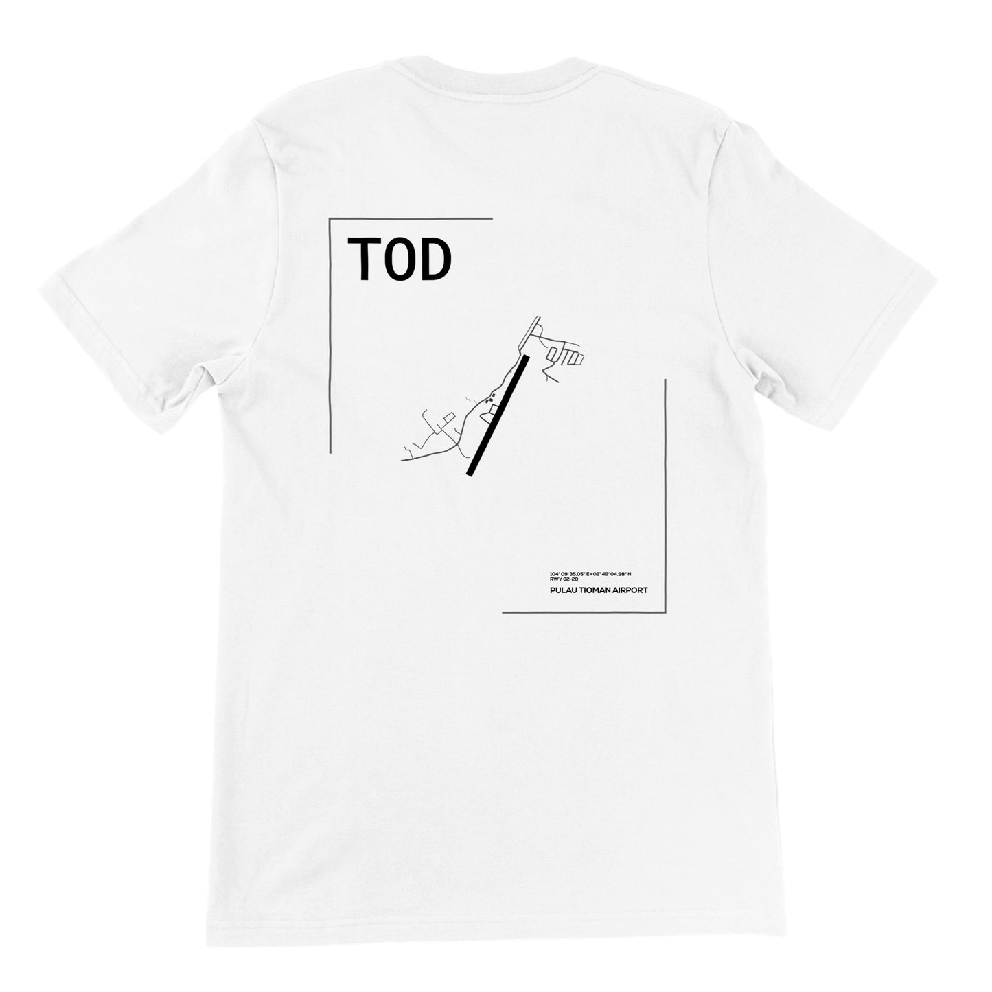 White TOD Airport Diagram T-Shirt Back