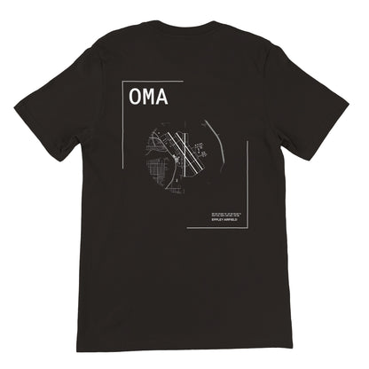 Black OMA Airport Diagram T-Shirt Back