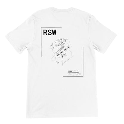White RSW Airport Diagram T-Shirt Back