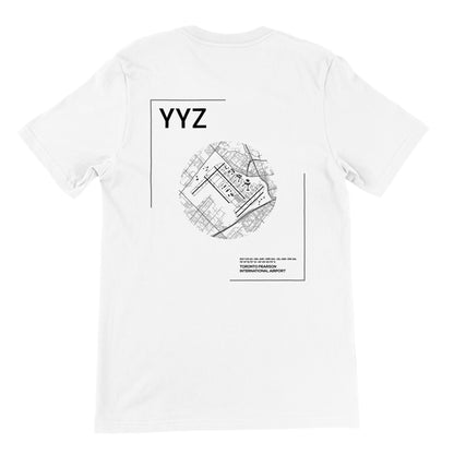 White YYZ Airport Diagram T-Shirt Back