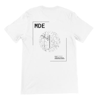 White MDE Airport Diagram T-Shirt Back