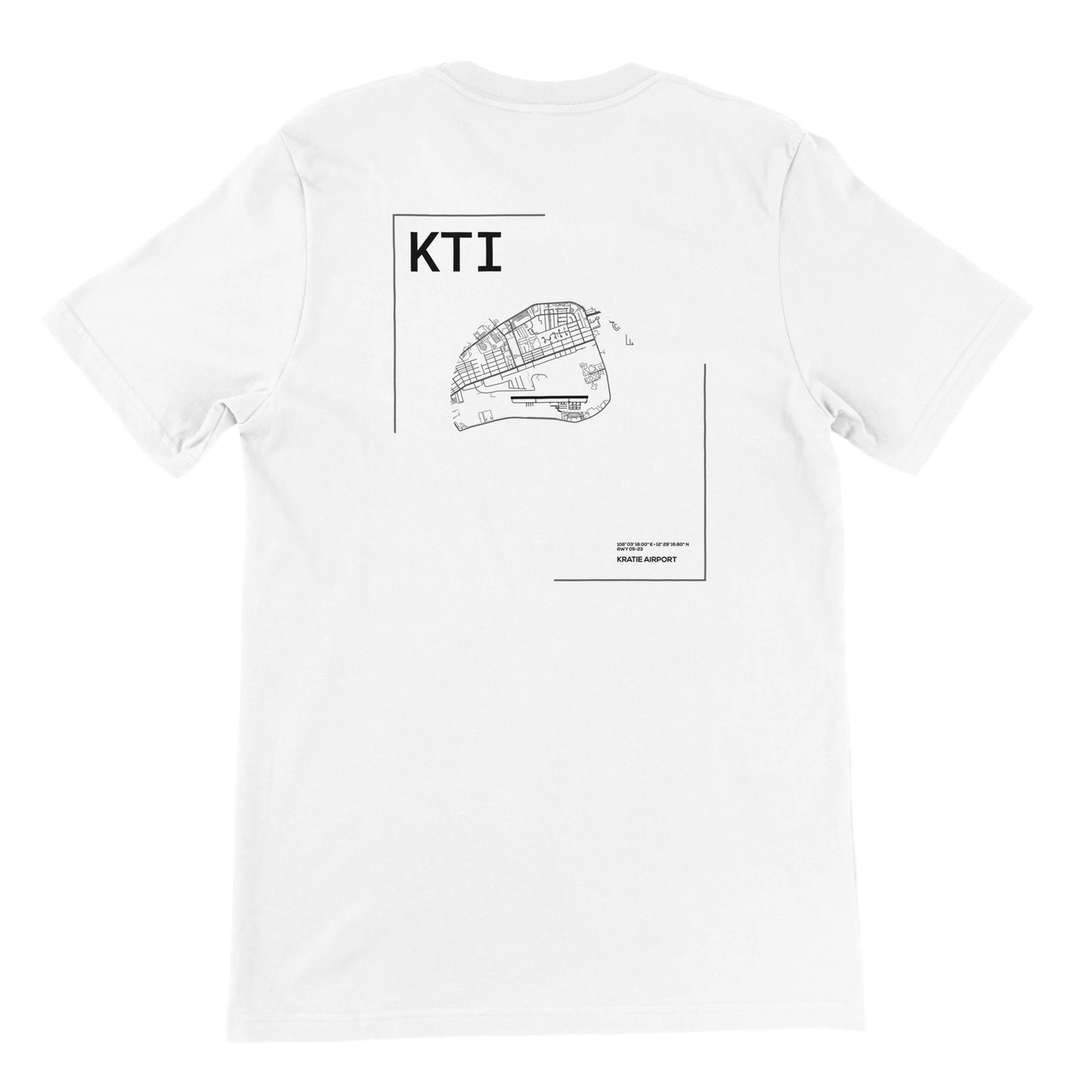 White KTI Airport Diagram T-Shirt Back