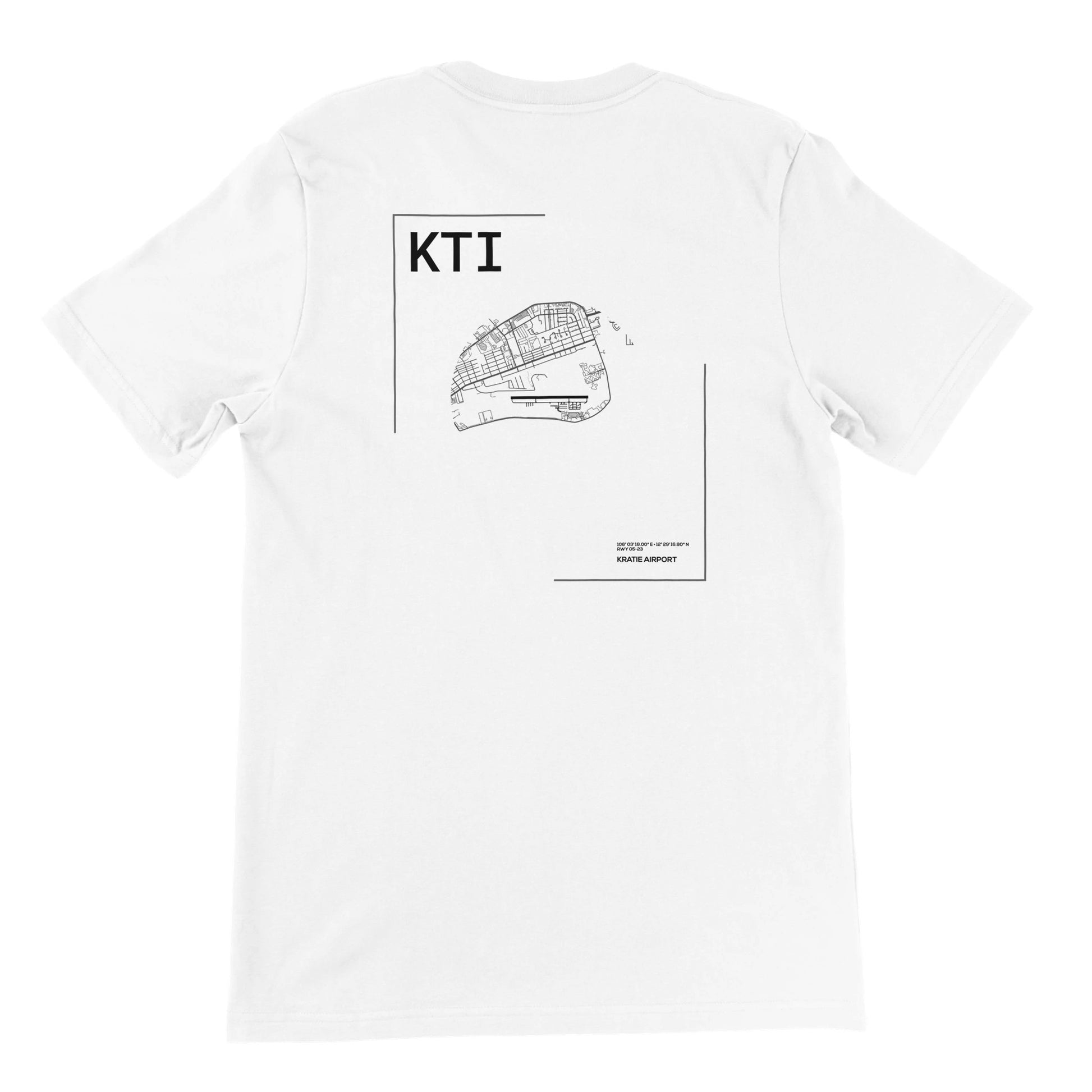 White KTI Airport Diagram T-Shirt Back