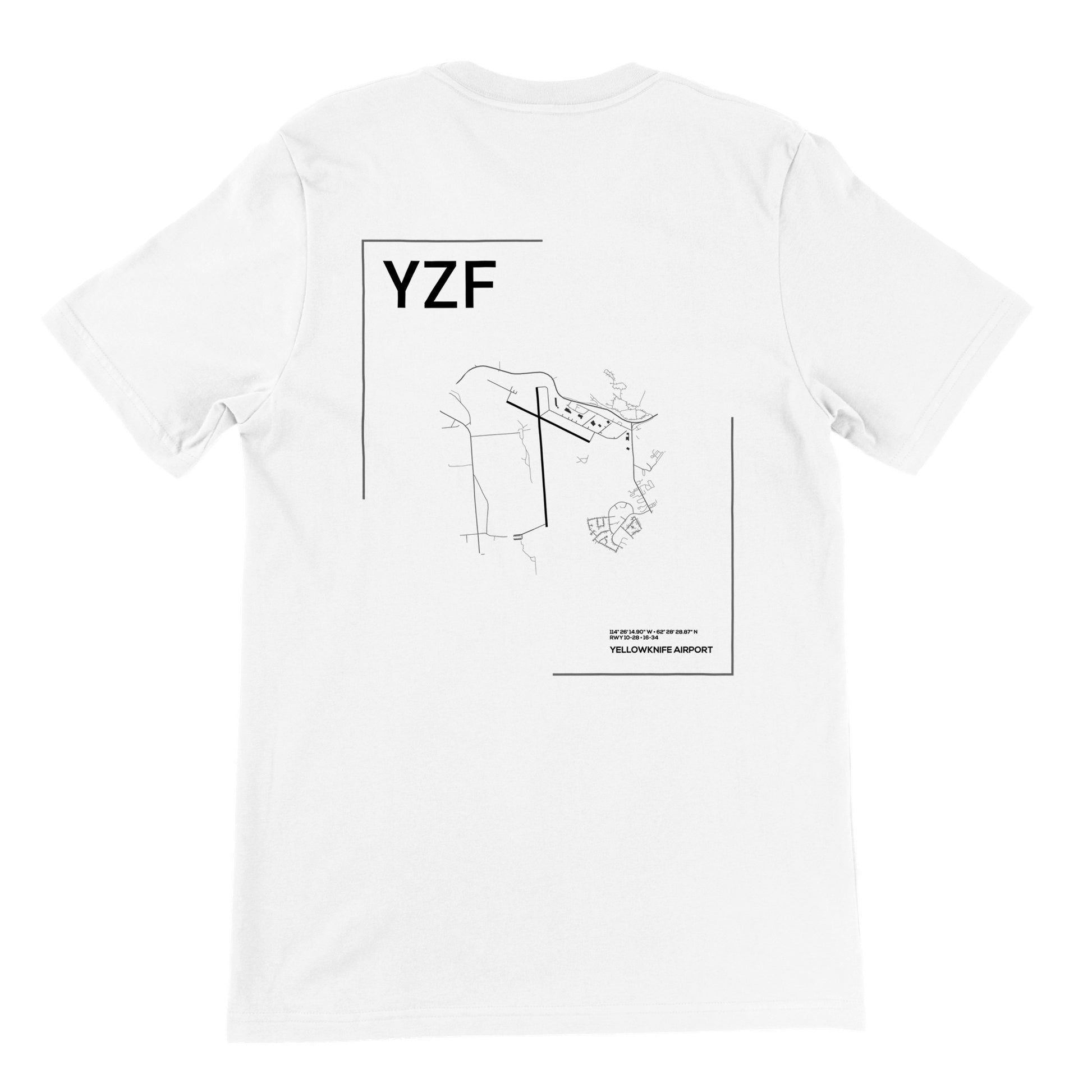White YZF Airport Diagram T-Shirt Back
