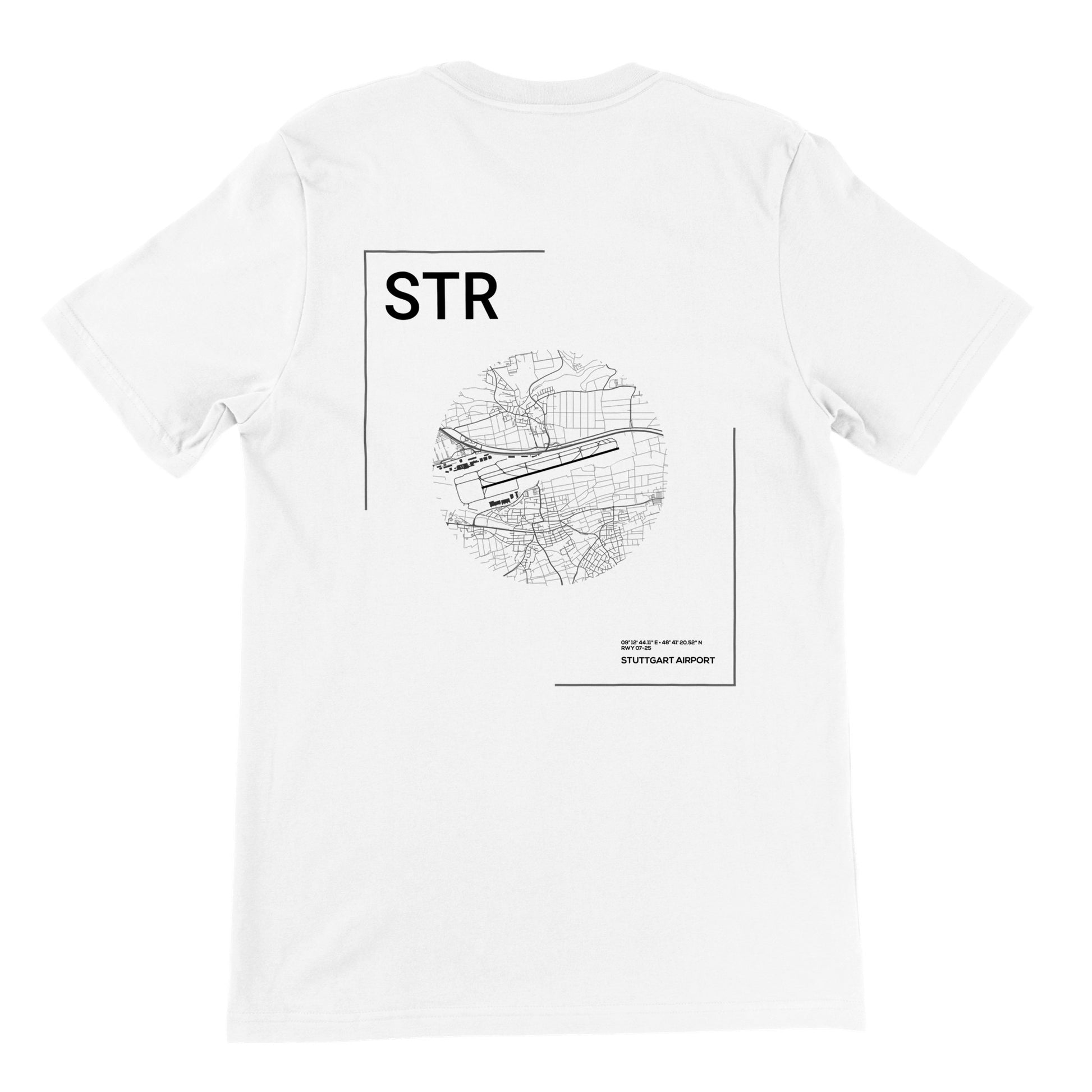 White STR Airport Diagram T-Shirt Back