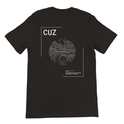 Black CUZ Airport Diagram T-Shirt Back