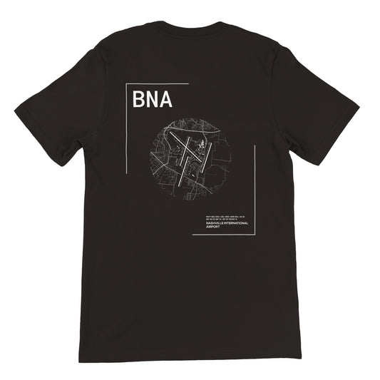 Black BNA Airport Diagram T-Shirt Back