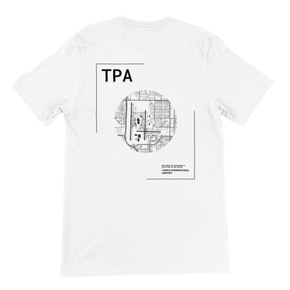 White TPA Airport Diagram T-Shirt Back