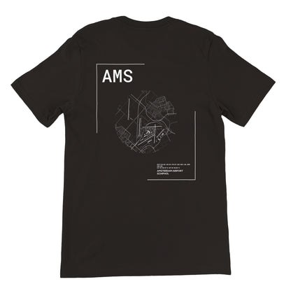 Black AMS Airport Diagram T-Shirt Back