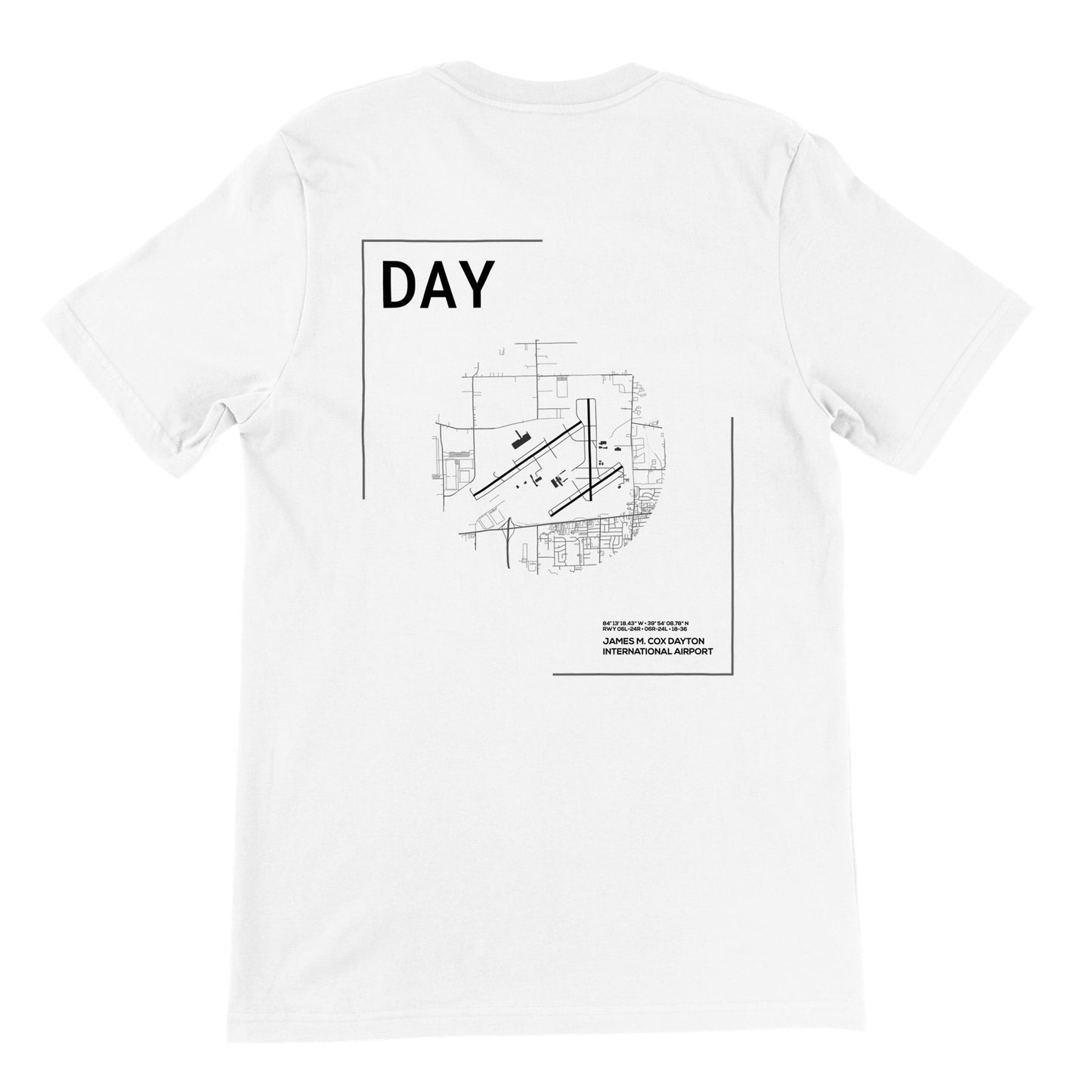 White DAY Airport Diagram T-Shirt Back