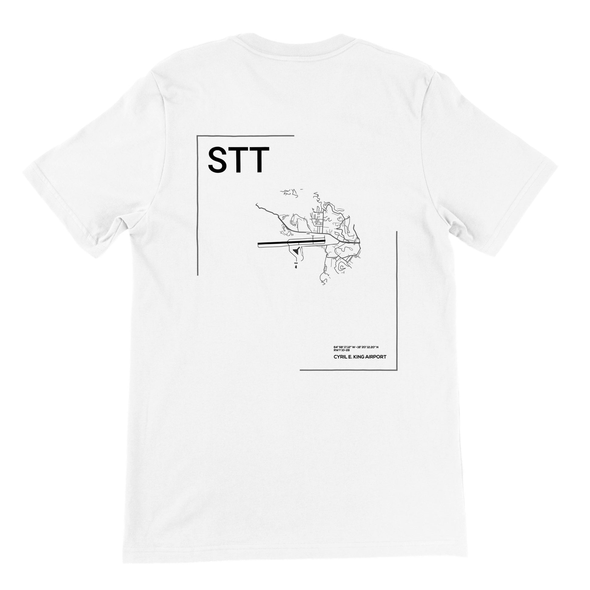 White STT Airport Diagram T-Shirt Back