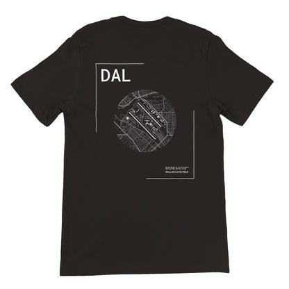 Black DAL Airport Diagram T-Shirt Back