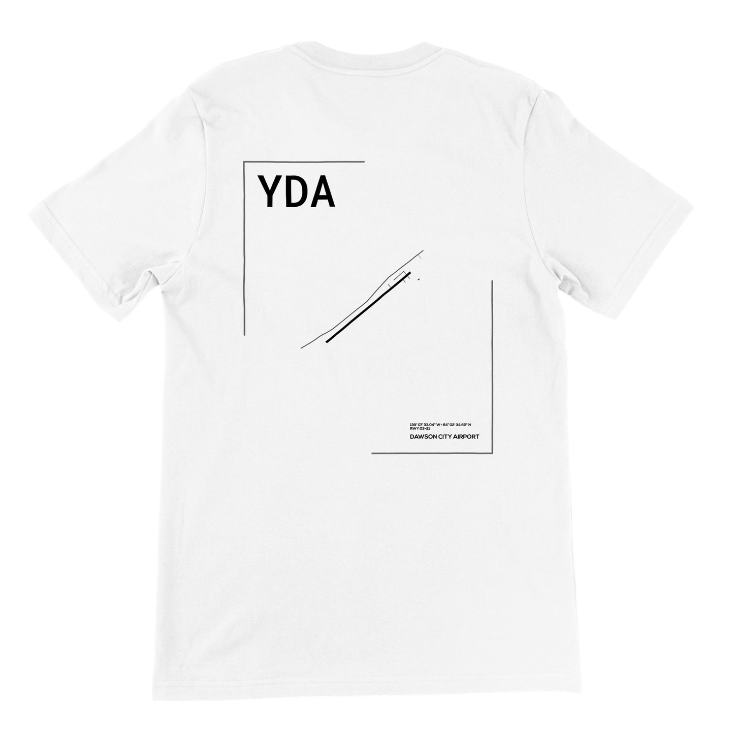 White YDA Airport Diagram T-Shirt Back