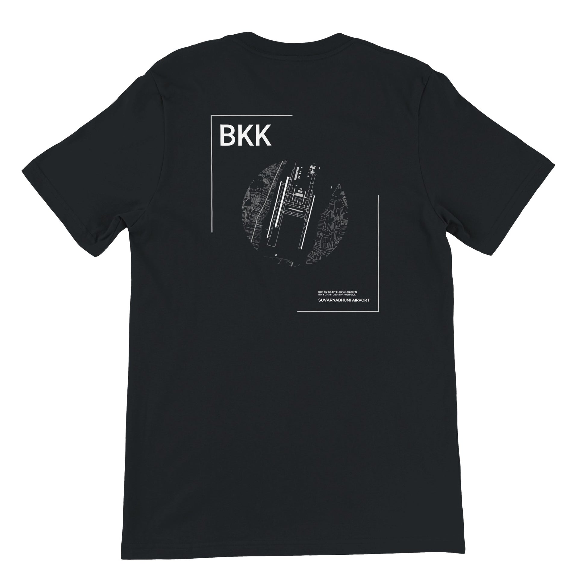 Black BKK Airport Diagram T-Shirt Back