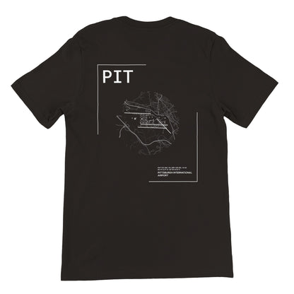 Black PIT Airport Diagram T-Shirt Back