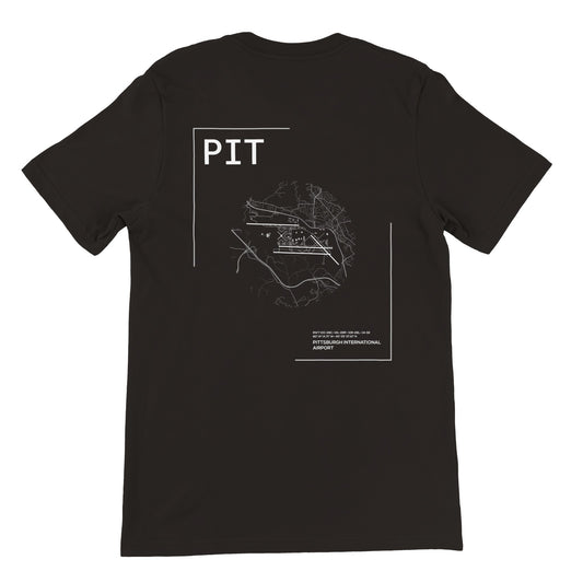 Black PIT Airport Diagram T-Shirt Back