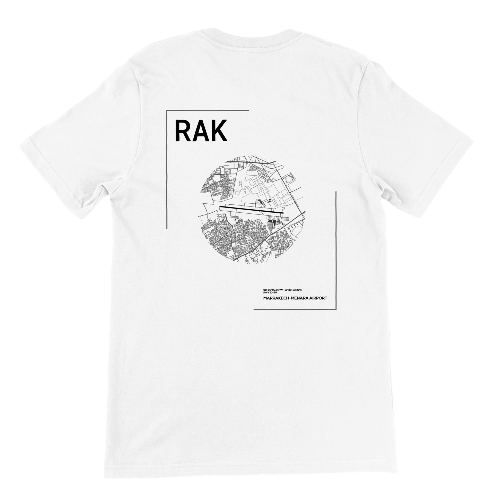 White RAK Airport Diagram T-Shirt Back