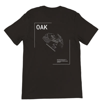 Black OAK Airport Diagram T-Shirt Back