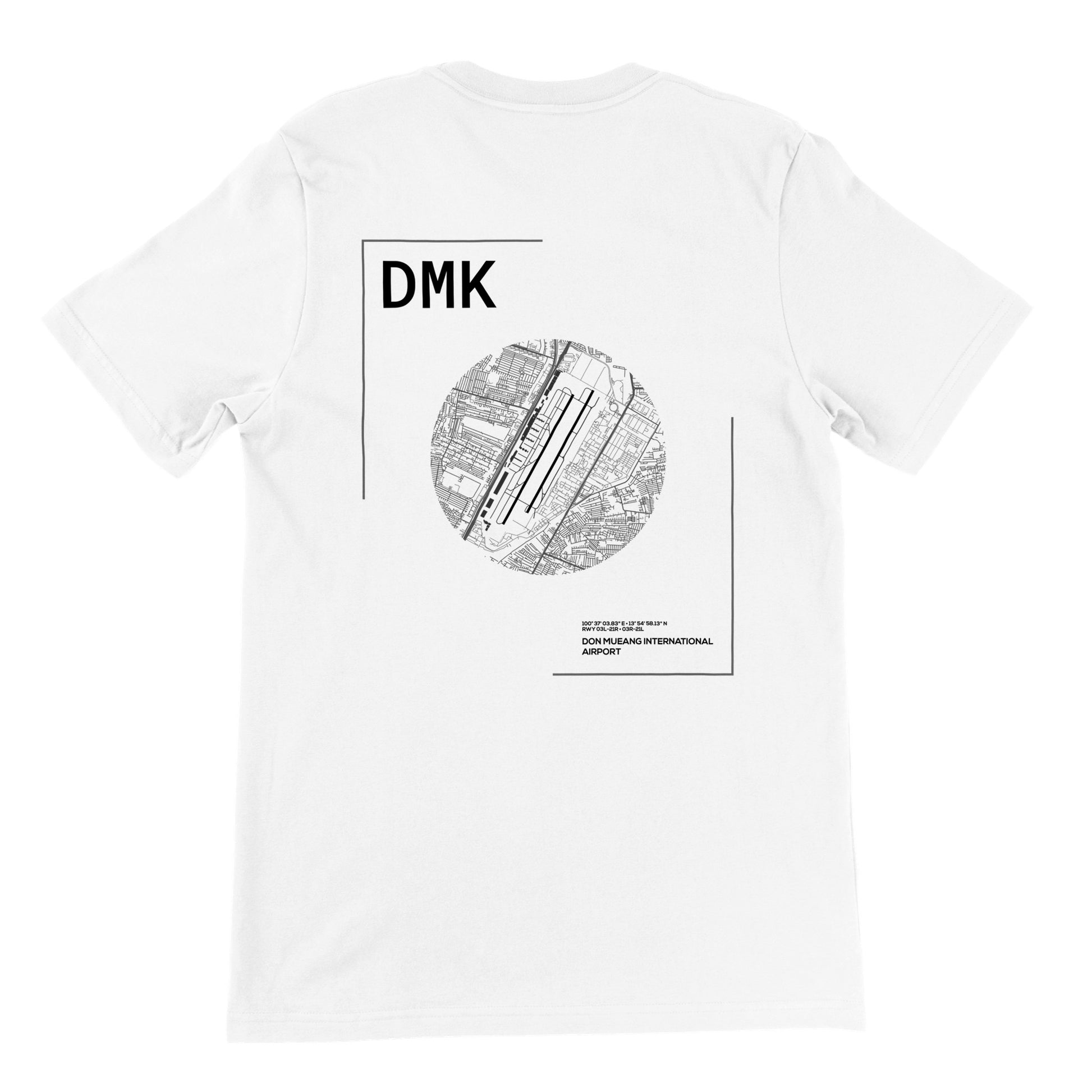 White DMK Airport Diagram T-Shirt Back