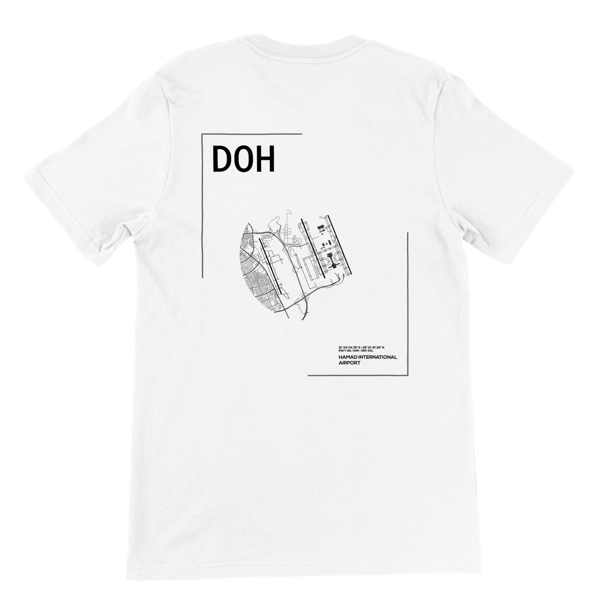 White DOH Airport Diagram T-Shirt Back