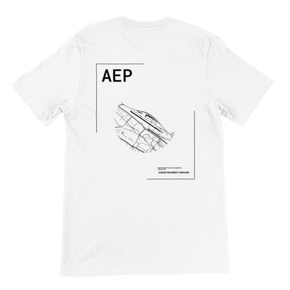 White AEP Airport Diagram T-Shirt Back