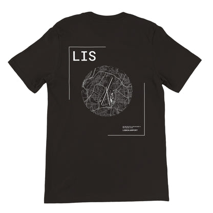 Black LIS Airport Diagram T-Shirt Back