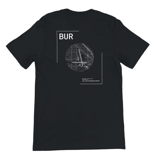 Black BUR Airport Diagram T-Shirt Back