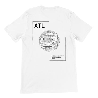 White ATL Airport Diagram T-Shirt Back