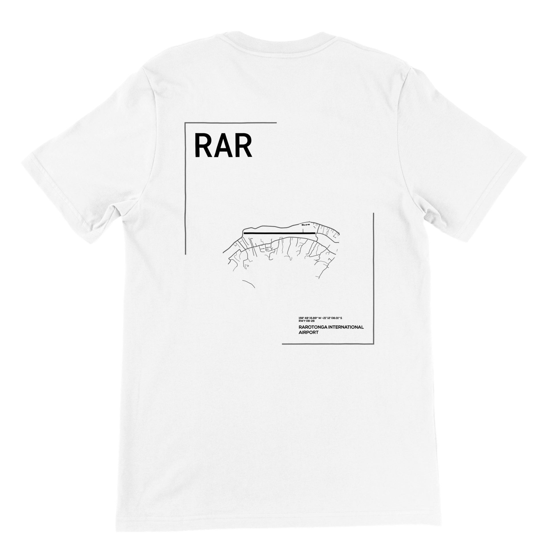 White RAR Airport Diagram T-Shirt Back